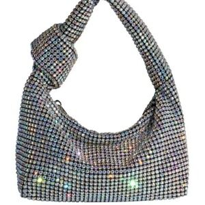 Madison West | Multicolor Bling Knotted Handle Handbag